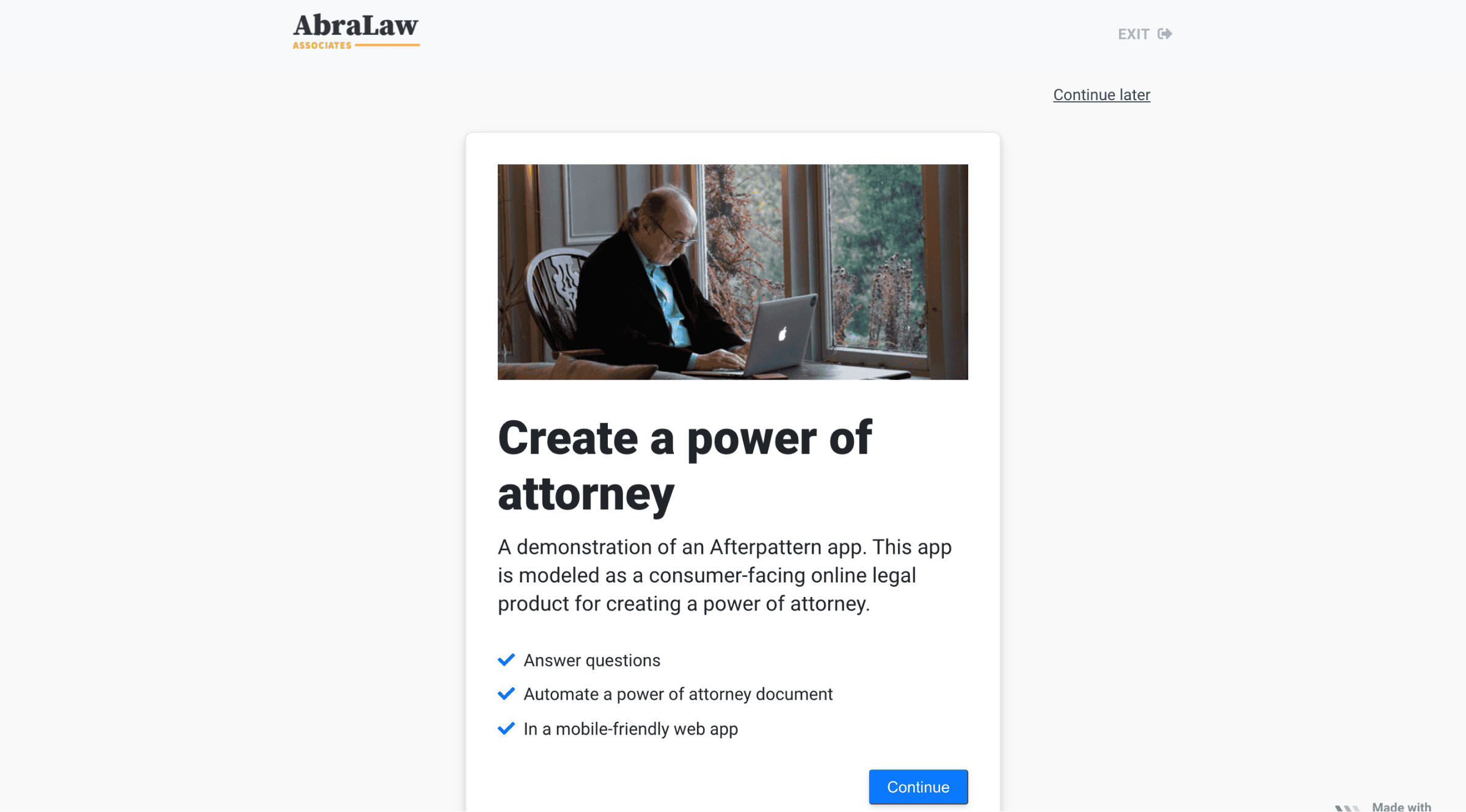 App made in Afterpattern