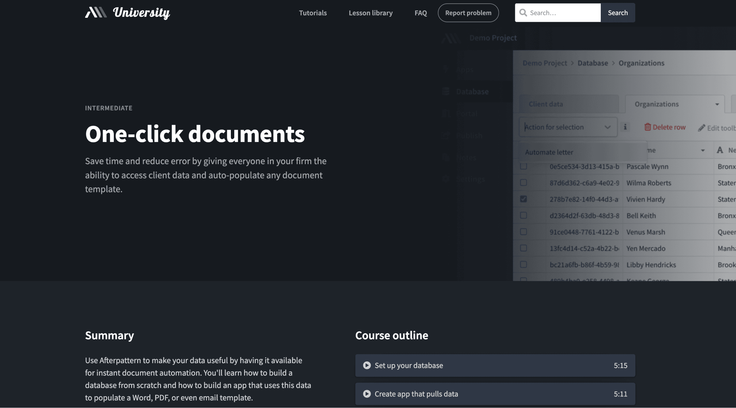 Afterpattern University tutorial 2021