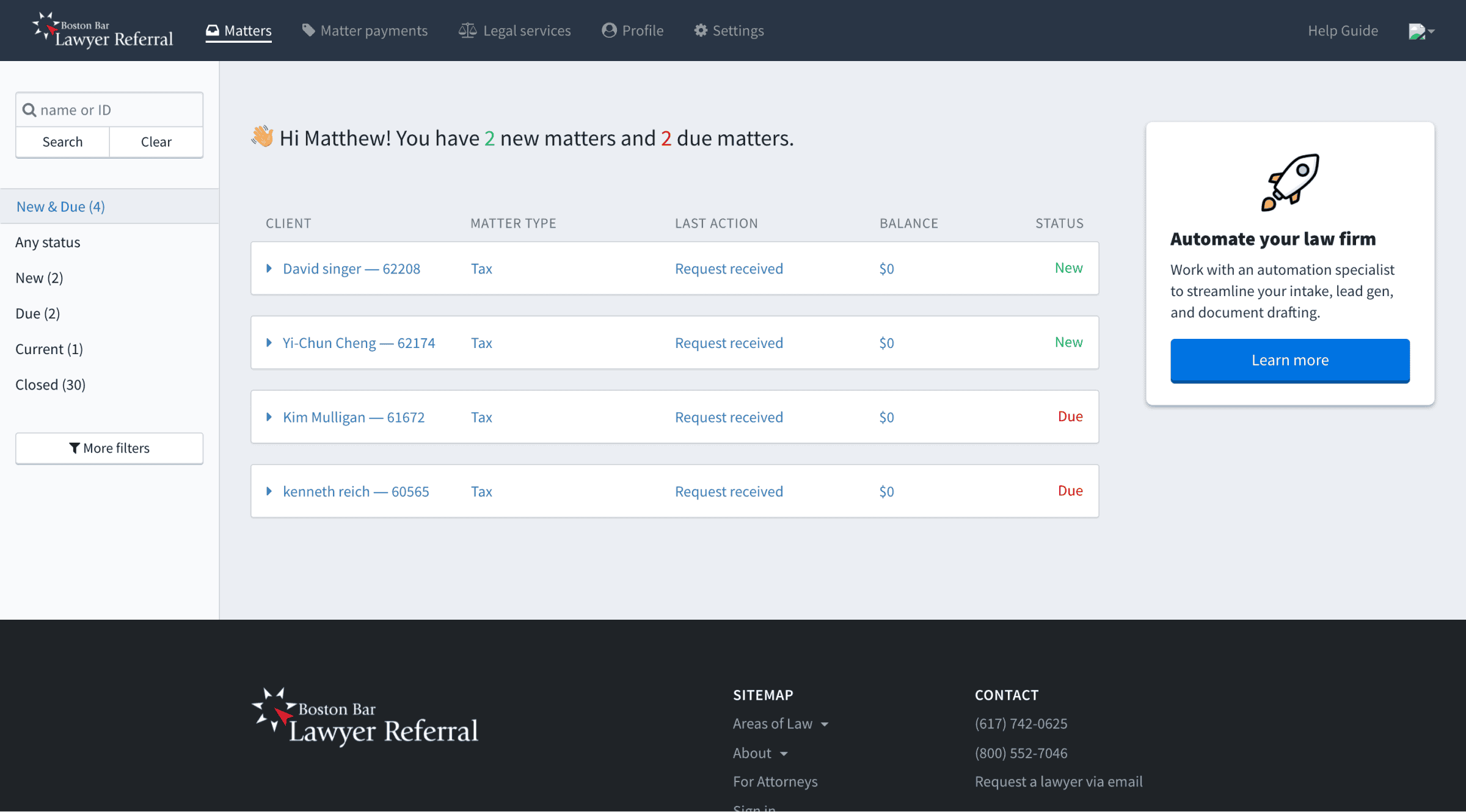Lawyer-facing backend
